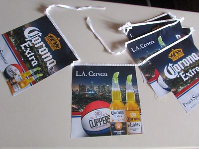 NEW Corona Extra Light Clippers Los Angeles Basketball String Banner T30