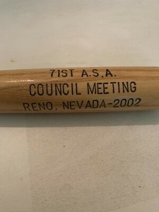 2002 71st ASA Council Meeting Reno Nevada Louisville Slugger Mini Baseball Bat