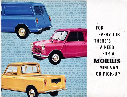 4/64 Morris Mini-Van or Pick-up, Original UK Issue Sales Brochure in Rough Shape