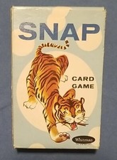 Rare Vintage Whitman SNAP Card Game Tiger Box 100 Complete 45 Playing Cards HTF
