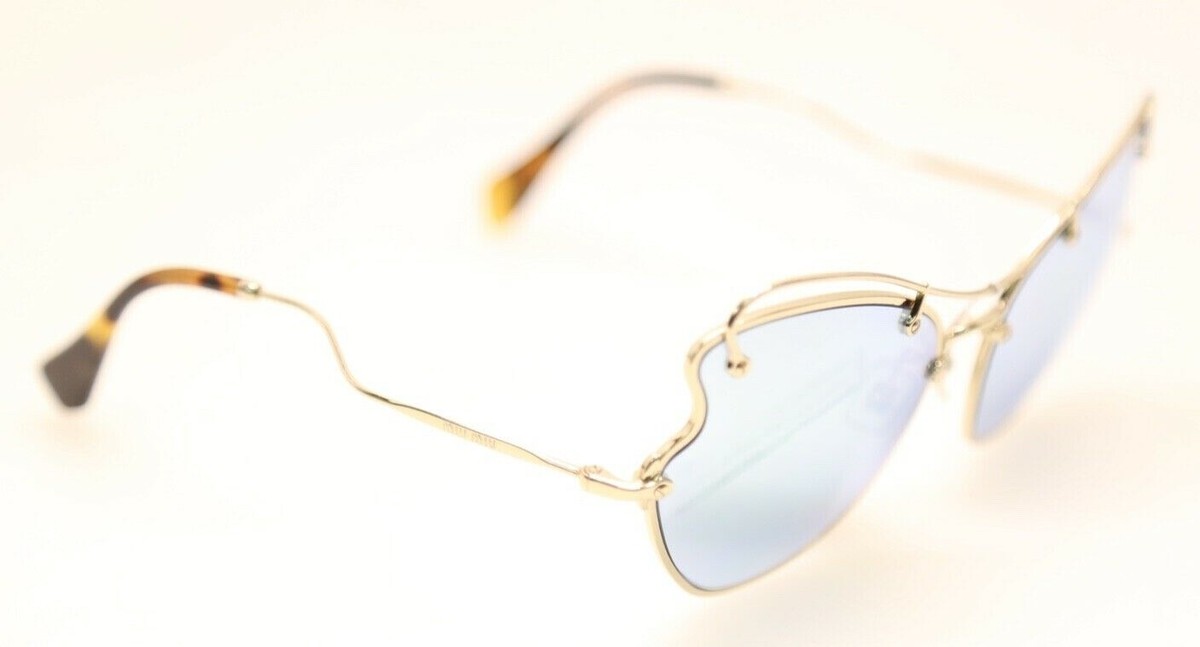 MIU MIU SMU 56X WOMENS ROUND SUNGLASSES NWOT WITH CASE Blue Round Miu Miu Sunglasses for Women for sale | eBay main image 3