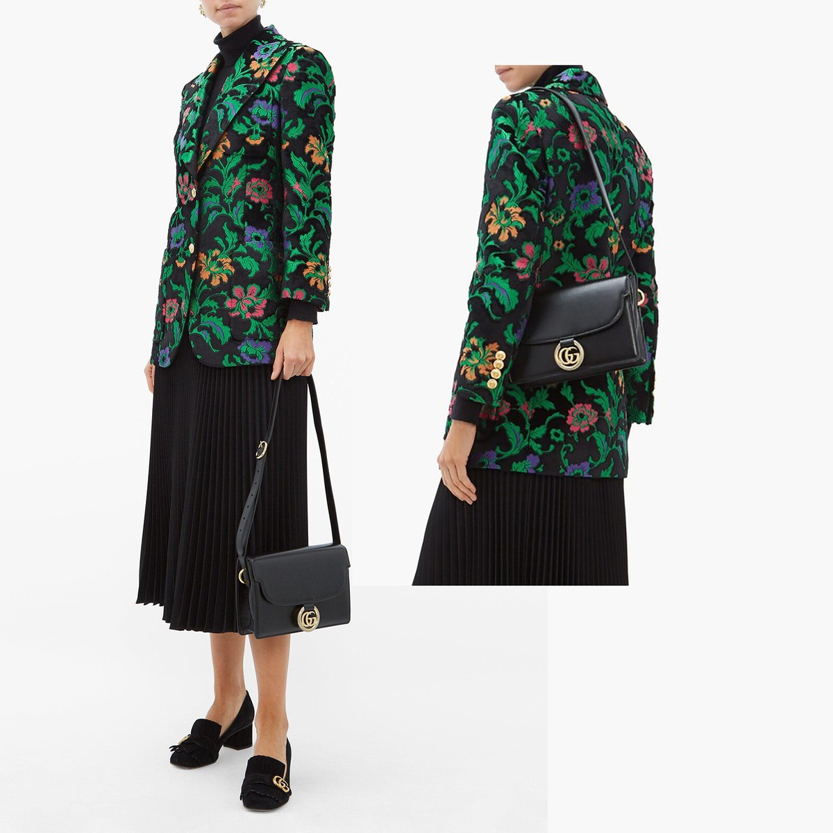 GUCCI★素敵！VELVET JAQUARD FLORAL JACKET GUCCI JACKET SINGLE BREASTED VELVET JAQUARD FLORAL BLAZER