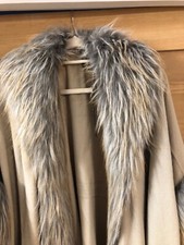 Ladies Jayley Cream 15% Cashmere Faux Fur Cape Coat One Size - Cg R27