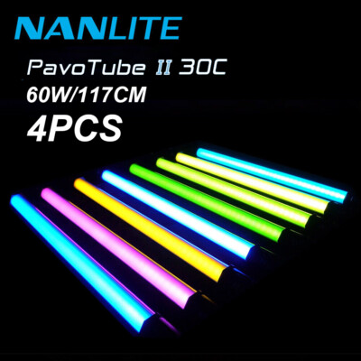 4Pcs Nanlite PavoTube II 30C RGBWW LED Video Tube Light 2700K-7500K Photography