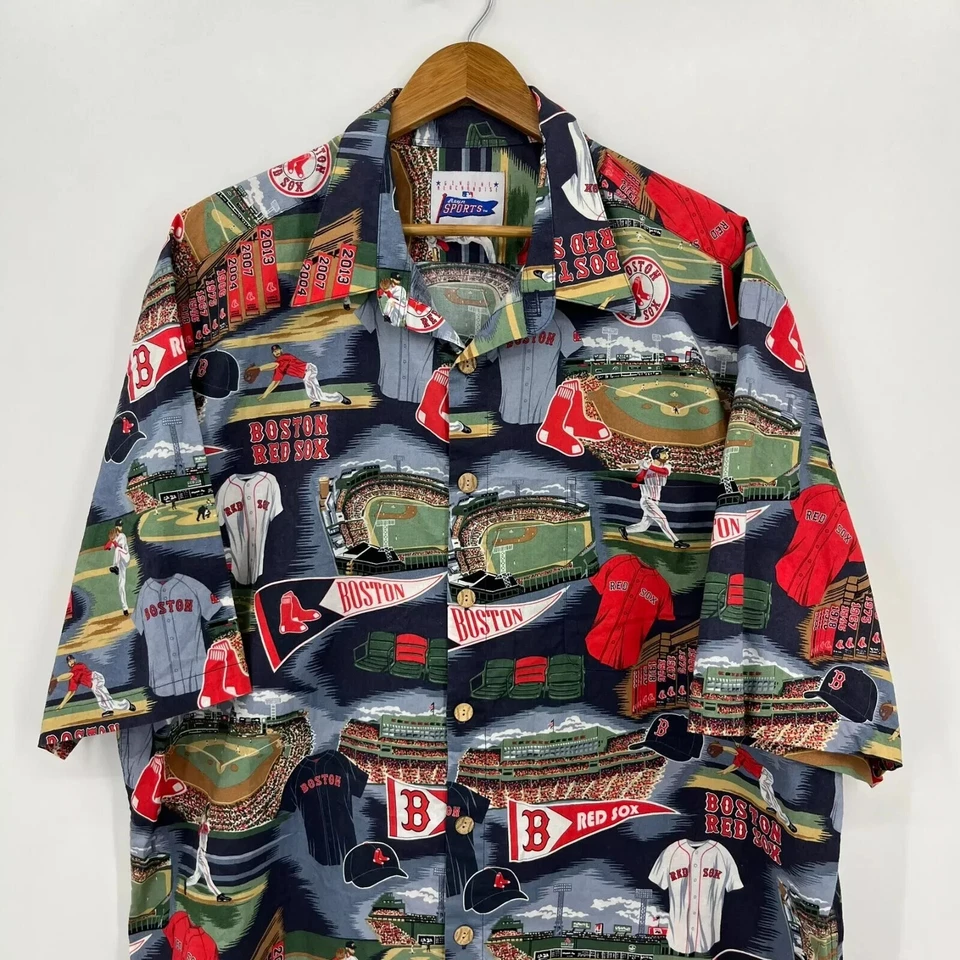 Reyn Spooner Short Sleeve Button Shirt Mens Size 2XL Multicolor Boston Red Sox - Image 2 of 4