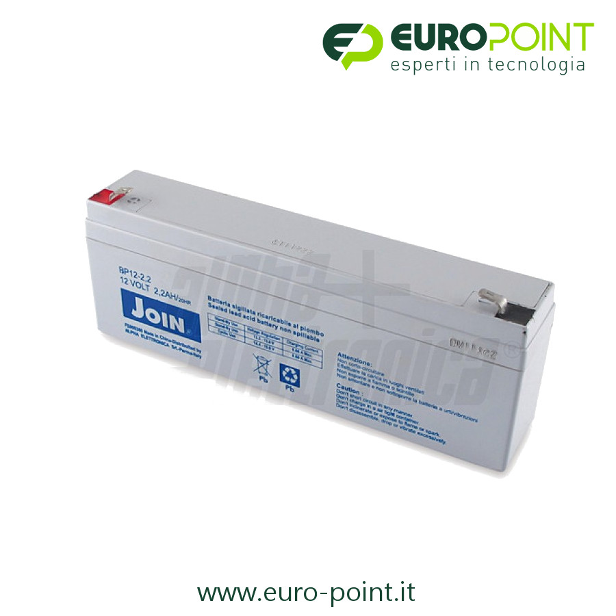 BATTERIA RICARICABILE AL PIOMBO 12V 2,2Ah AGM