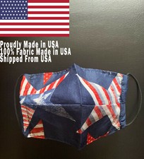 Reusable Double Layer Patriotic Stars US American Flag Face Mask Covering