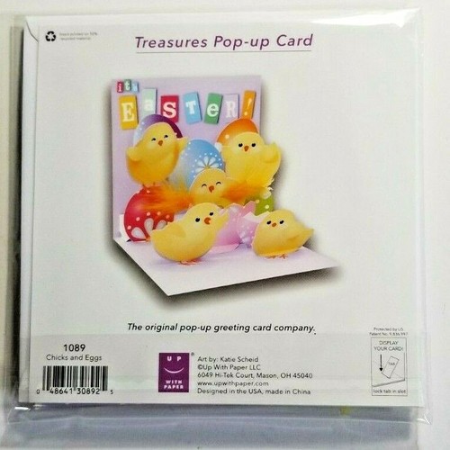 Easter Pop-Up Greeting Card Bunny Chicks Peeps 3-D  Any Age Genreal - Picture 1 of 2