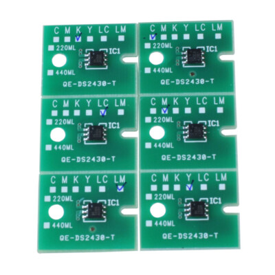 6Pcs Permanent Roland XC-540 VP-540 RS-540 ECO Solvent Max Chips - C,M,Y,K,LC,LM