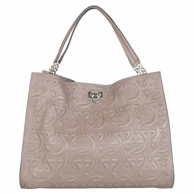 Salvatore Ferragamo Trifolio Tote Bag Caraway Seed, Tan | eBay