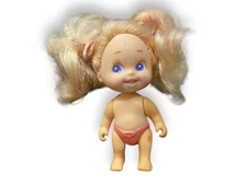 Tyco 1990 Quints Baby Blonde Hair Doll #1 Pink Diaper 2.5" Figure