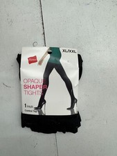 Hanes Black opaque Shaper Tights Control Top 1 Pair Womens Size XL/XXL