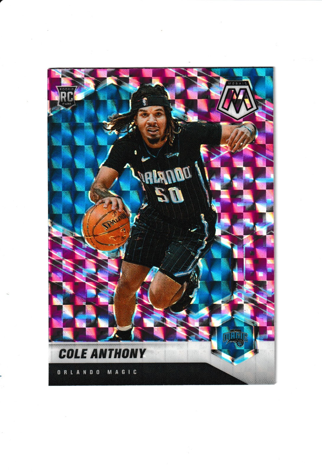 2020-21 Panini Mosaic - Rookie Pink Camo Mosaic Prizm #207 Cole Anthony (RC)