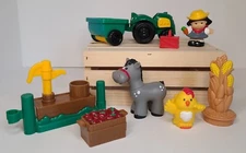 Fisher Price Little People Lot of 9 - Apple, Pump, Corn, Chicken, Tractor, Girl