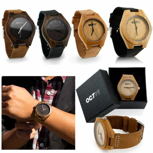 Bamboo Case Wood Band Luxury Wristwatches