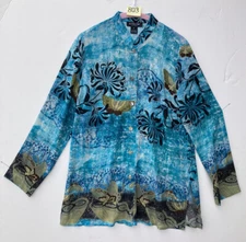Citron Santa Monica Women’s Long Sleeve Silk Blouse Size S￼