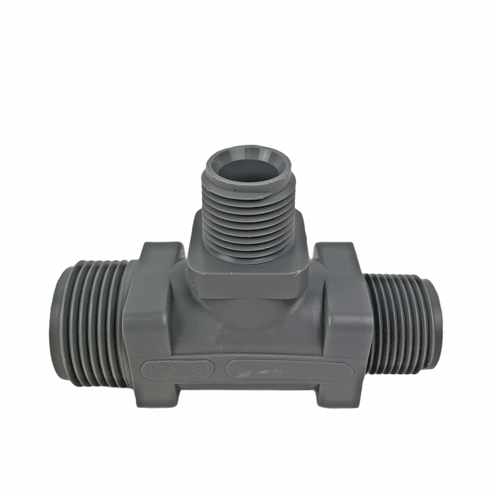 Qest Tee 1" MPT x 3/4" MPT x 1/2" MPT Compression Fitting Grey NOS eBay