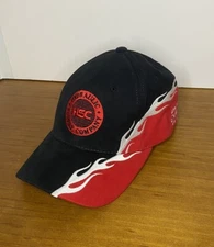 Eaton Hydraulic Supply Company Hat With Flames Hook And Loop Black Red Cap