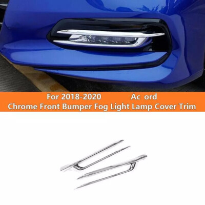 For Acord 2018-2020 Chrome Front Bumper Fog Light Lamp Cover Trim