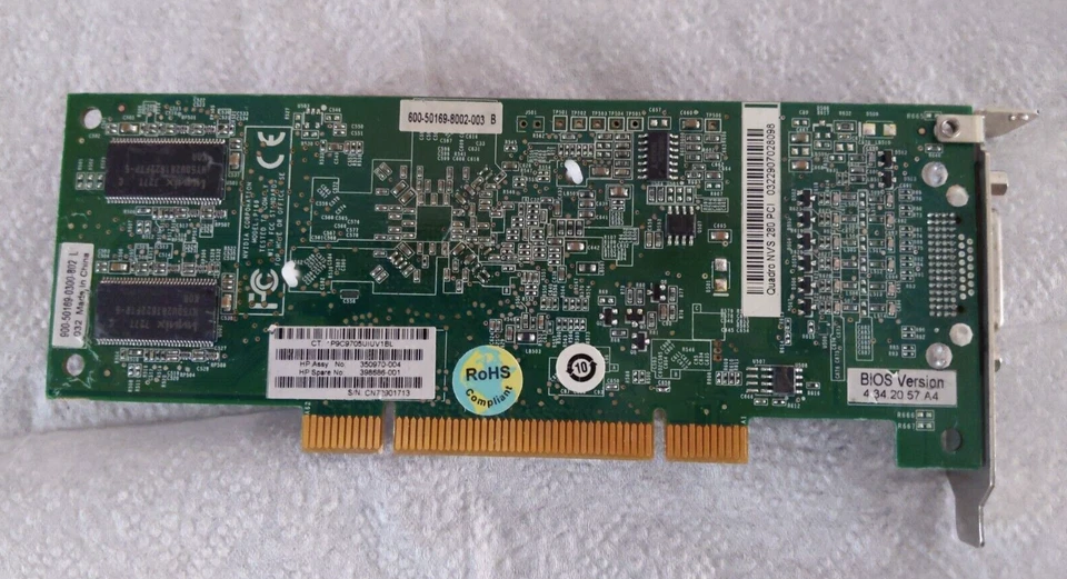 HP 350970-003 398686-001 NVS280 64MB PCI Video Graphics Card - Image 3 of 4