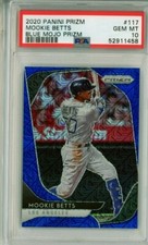 2020 Panini Prizm MOOKIE BETTS Blue Mojo Prizm /175 PSA 10