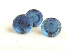 AWESOME OLD BLUE STARBURST GLASS PICTURE RAIL HANGERS