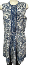 Madewell Women's Dress Size M Journey Blue Porcelain Shirt Sleeveless