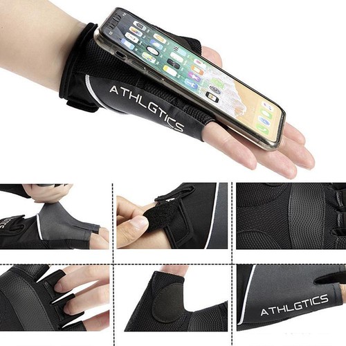 Gloves Sport Fitness Cycling Unisex Fabric Multicolor Modern Solid Fingerless - Picture 12 of 28