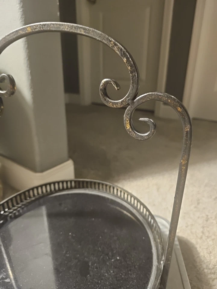 Metal And Black Stone Cake Stand - Image 3 of 4