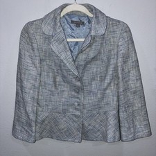 Ann Taylor Women s Light Blue Lined 4 Button Blazer Jacket Size 4 964