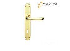 MARIVA COPPIA MANIGLIA PORTE INTERNE SIDNEY CON PLACCA DISTANZA 70 IN OTTONE