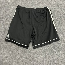 Adidas Shorts Mens Size L Black Climalite 3-Stripe Athletic Soccer Training