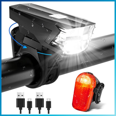 LED Fahrradlicht Set USB aufladbar STVZO zugelassen wasserdicht mit Rücklicht