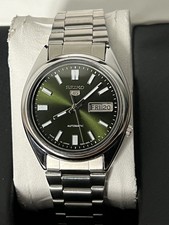 Seiko 7009 3101 Olive Green Dial 37MM Day Date Automatic Overhauled Watch