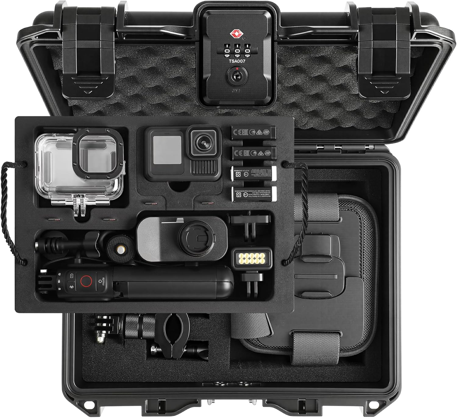 Case Organizer for Gopro Hero 13, Lockable TSA Dual Layer Waterproof Hard Carryi-image