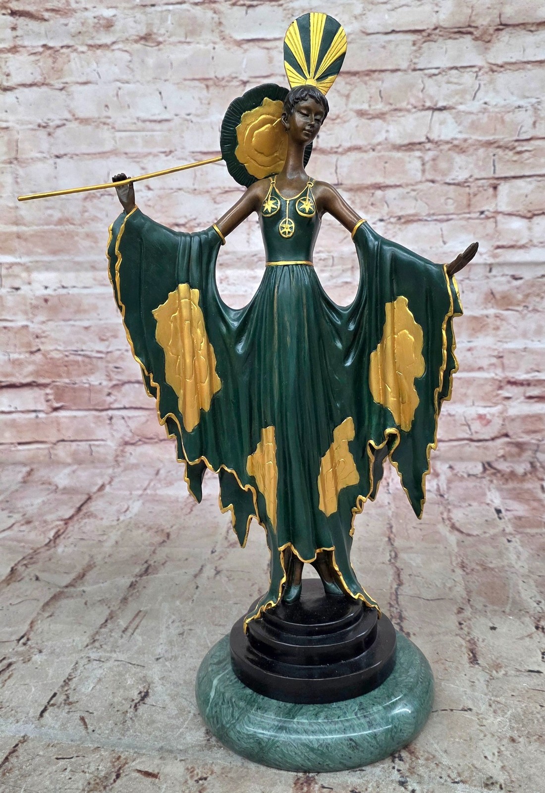 Erte Art Nouveau Fashion Model Bronze Sculpture Home Decor Gift