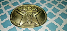 Marlboro -Philip Morris - Longhorn Steer - Vintage 1987 Solid Brass Belt Buckle