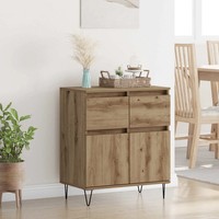 Sideboard Artisan-Eiche 60X35X70 Cm Verbundholz Eisen Wohnzimmer