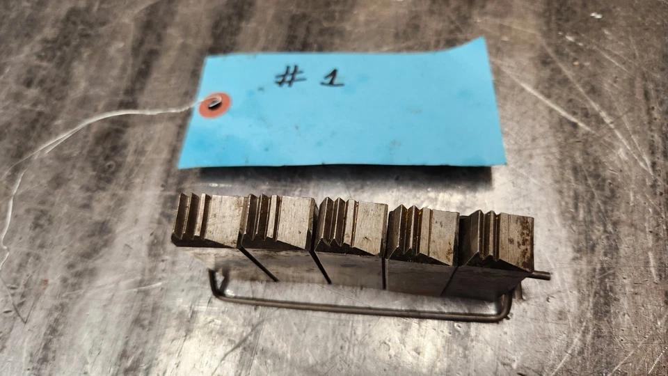 Ridgid 4-P  4" Pipe Threader 5-Piece  Die Set  1 thru 5 w/Clip  USED #1 tag. - Image 2 of 4