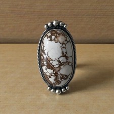 Wild Horse Jasper Gemstone 925 Sterling Silver Handmade Ring Size 8