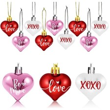 Valentines Day Tree Decorations Heart Ornaments 24 Pcs Love Hanging Decor Gift