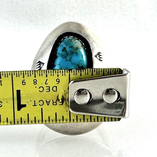 Anillo garra de oso turquesa vintage plata esterlina peluche buena suerte navajo talla 6,5 - Imagen 7 de 10