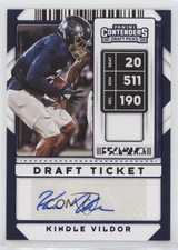 2020 Contenders Draft Picks College Ticket Blue Foil Kindle Vildor Auto 02to