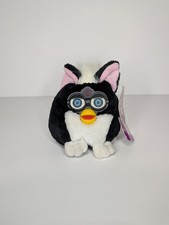 Vintage Furby Buddies  Very Good  Black Plush Bean Bag Blue Eyes 1999 Tiger NWT