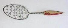 Vintage Androck Red Wood Handle Twisted Wire Whisk Egg Beater Gadget USA