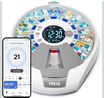 Vita Mate Pro 21 Smart Pill Dispenser- App Enabled, Auto Rotation, NEW IN BOX