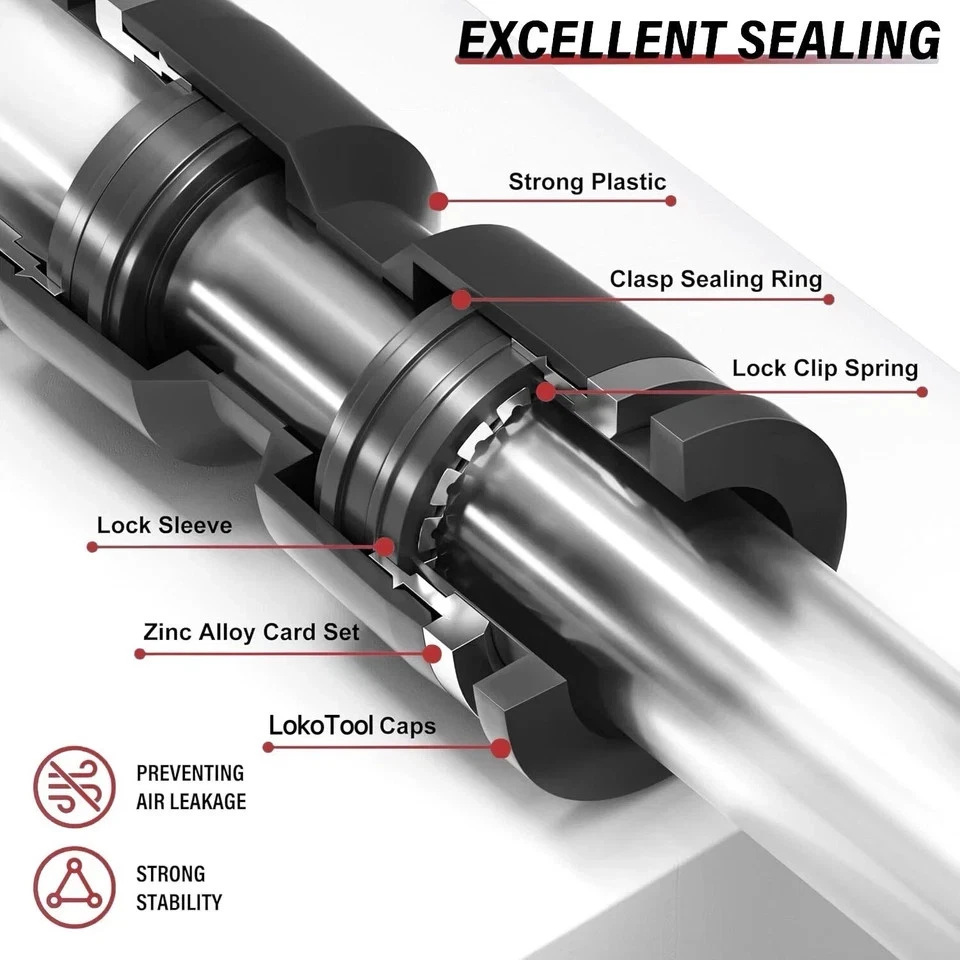 Push To Connect Fittings Elbow Union For 1/2" OD Air Line Hose Line Tubing 5Pcs - Image 3 of 4
