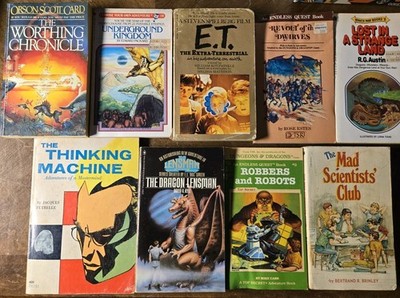 LOT OF 9 FANTASY CYOA D&D ET SCI-FI ADVENTURE BOOKS AS IS WYSIWYG REDUCED 