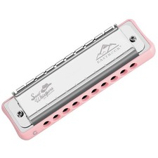 10 Holes Blues Harmonica in Key of C with Case - Powerful Mouth Organ for All Le