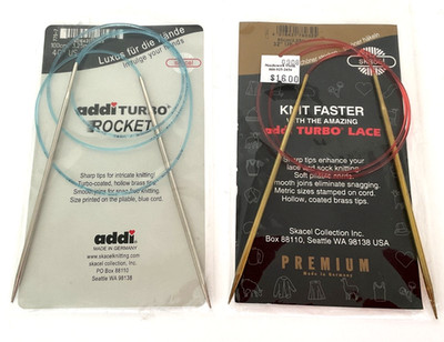 Skacel 2 Knit Faster Addi Turbo Lace Circular Knitting Needles  Size 3 32  & 40 